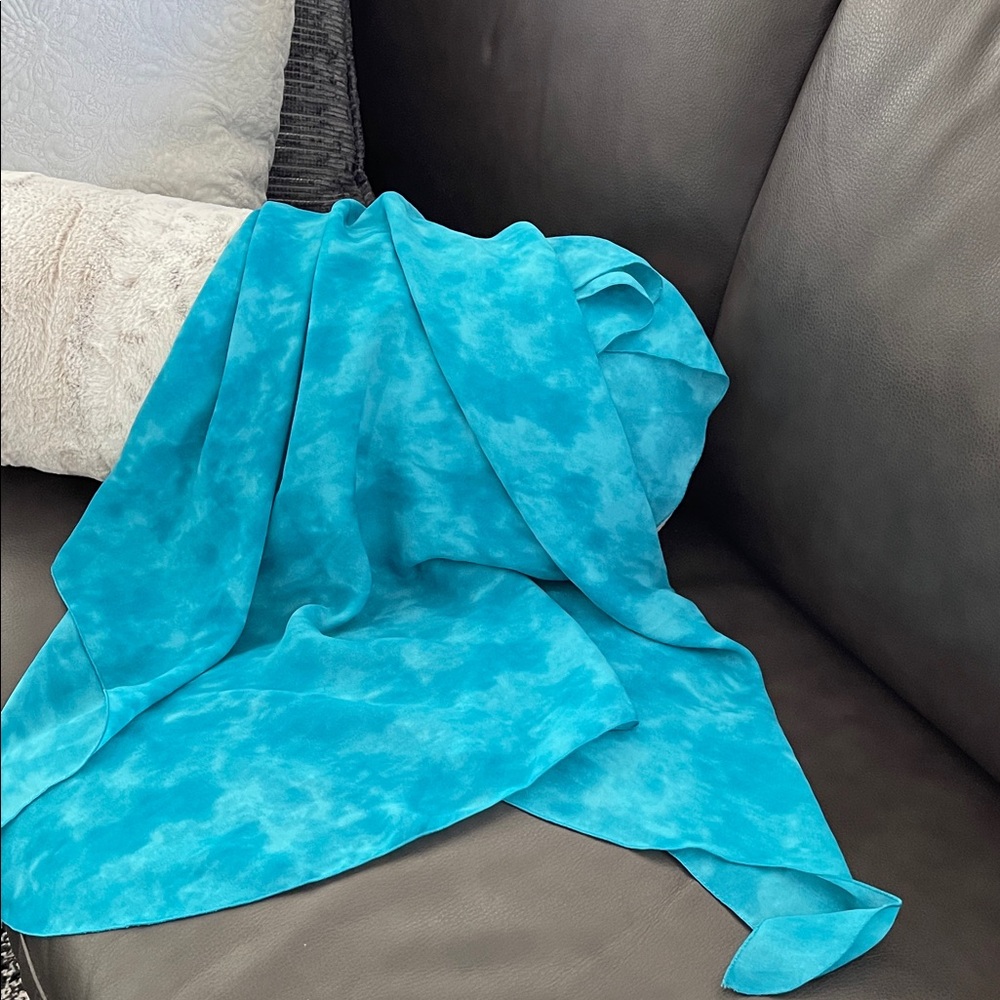 Vibrant Blue Tie-Dye Long Skirt Cover Up
